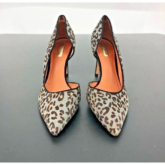 Halogen Leopard Print Heels Womens Calf Hair Marlie D' Orsay Pumps Sz 9 1/2 M - Picture 5 of 12